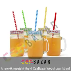 Üvegpohár szívószállal 480ml