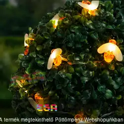 LED szolár fényfüzér méhecske 2,3 m - 20 LED - melegfehér