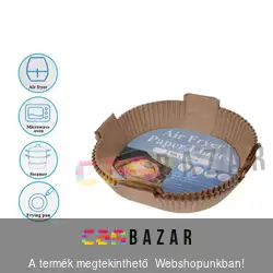 Air fryer, forrólevegős sütőpapír négyzet füllel - 20 x 20 cm - 50 db