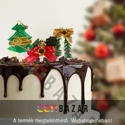 Karácsonyi tortadekoráció 10 cm - 3 db / csomag - kétféle