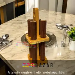 Bambusz tányéralátét 40x30 cm fa tartóval - 4 db